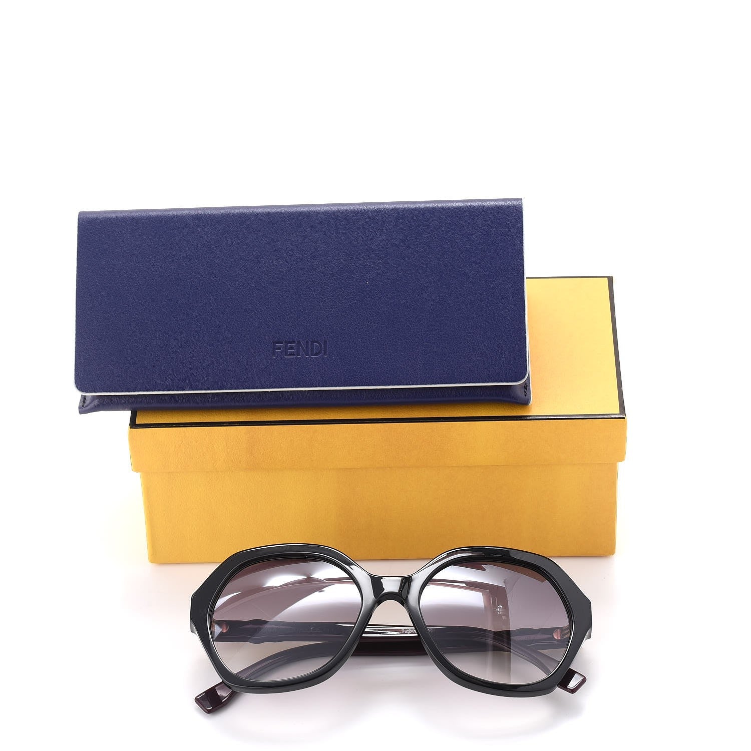 Fendi Studded Hexagon Fun Fair Sunglasses FF 0270/S Black Purple 9 of 9