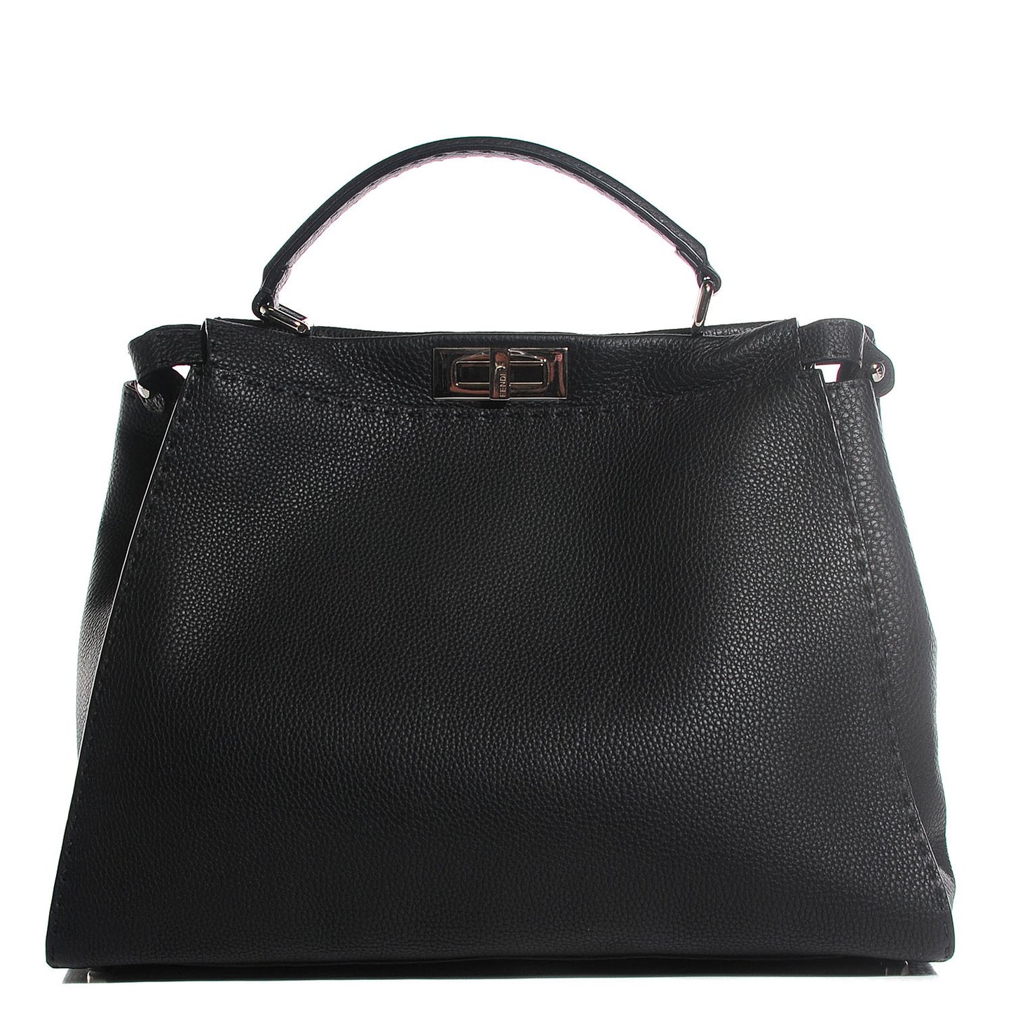 Cuoio Romano Selleria Bi-Color Large Peekaboo Iconic Satchel Black Mou