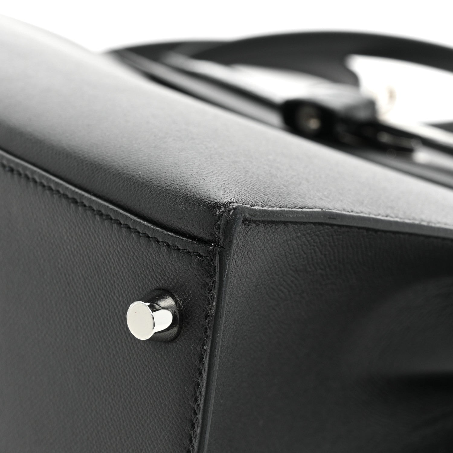 Hermes Madame Calfskin Shiny Niloticus Crocodile Kelly Sellier Touch 28 Black 10 of 13