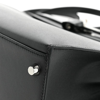 Hermes Madame Calfskin Shiny Niloticus Crocodile Kelly Sellier Touch 28 Black 10 of 13