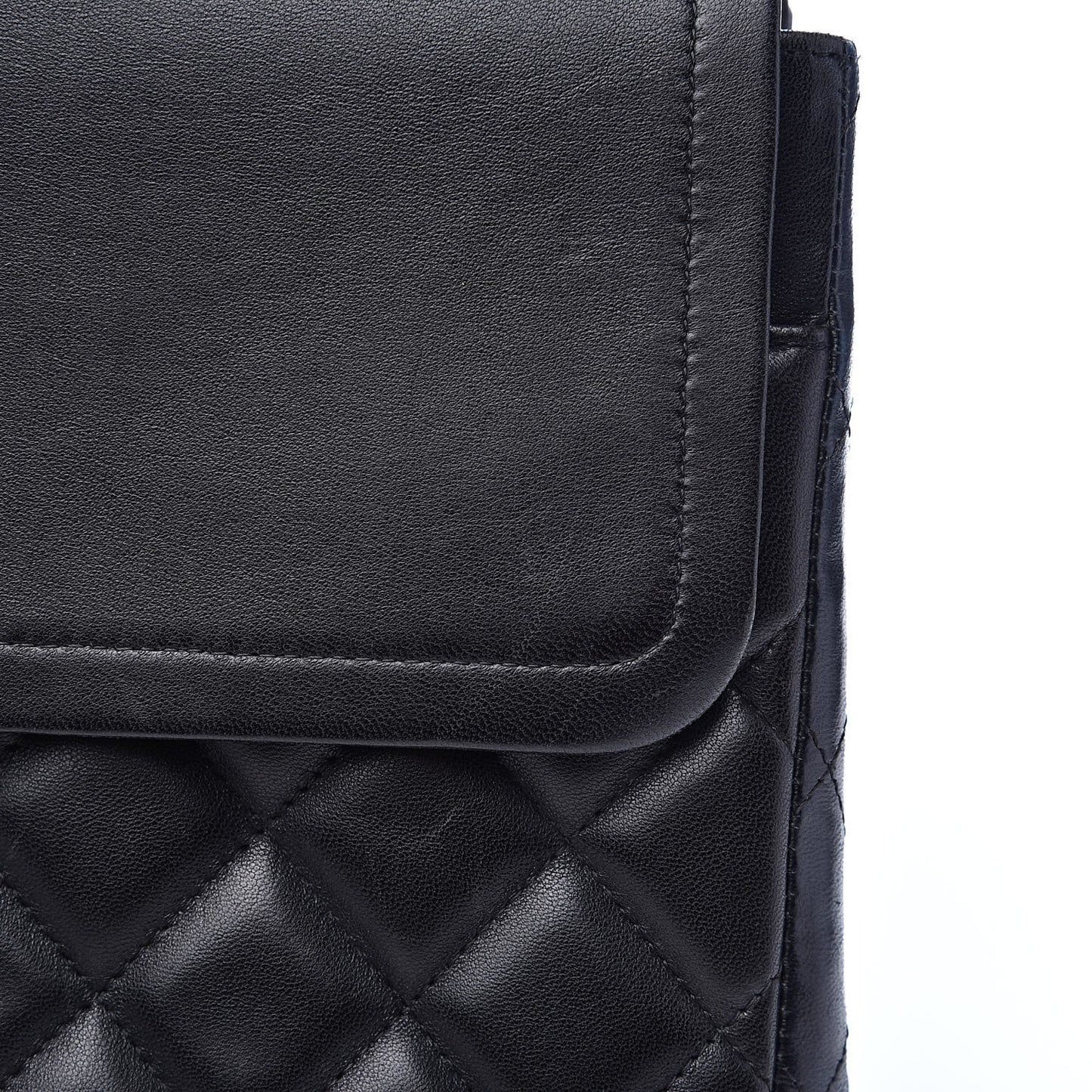 Lambskin Quilted Maxi Double Flap Black