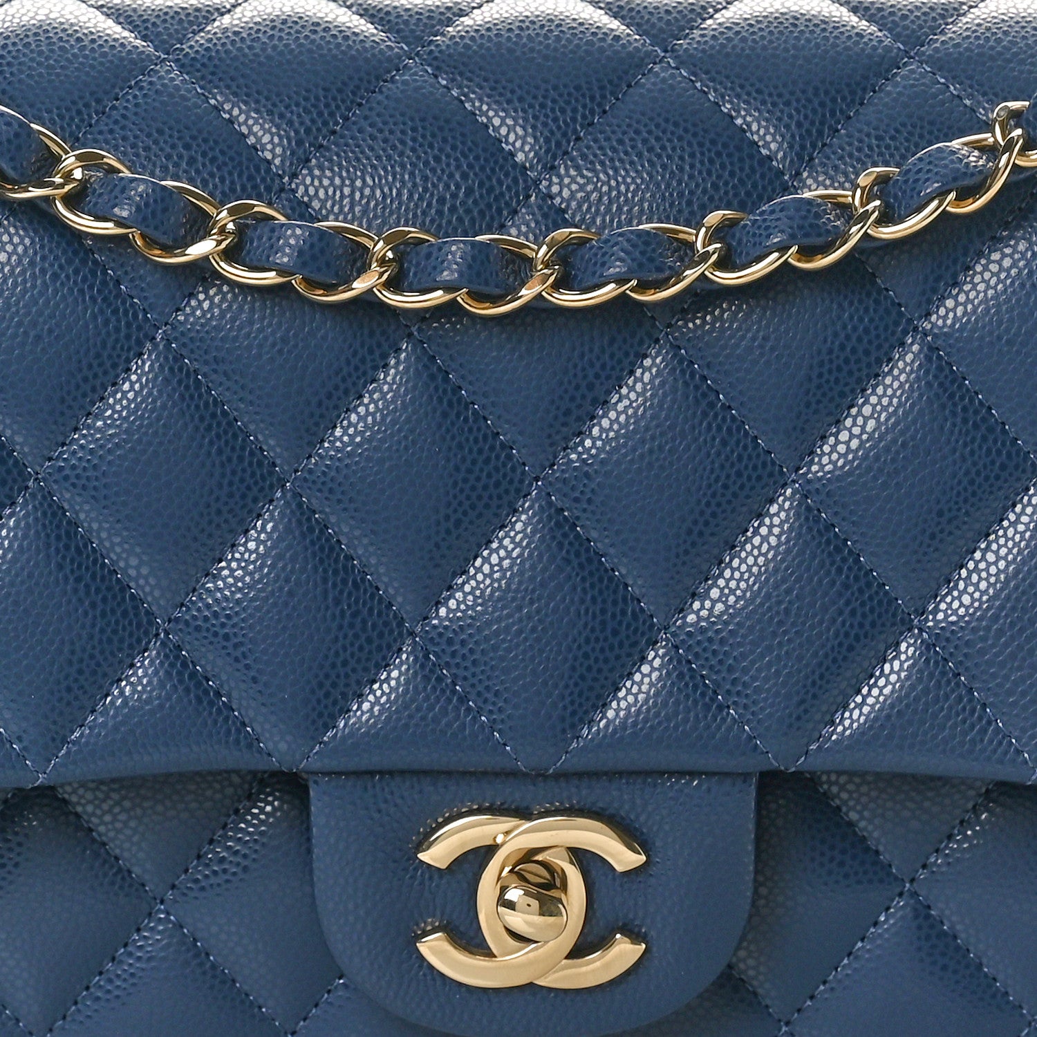 Chanel Caviar Quilted Medium Double Flap Navy 8 of 10