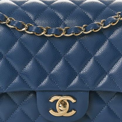 Chanel Caviar Quilted Medium Double Flap Navy 8 of 10