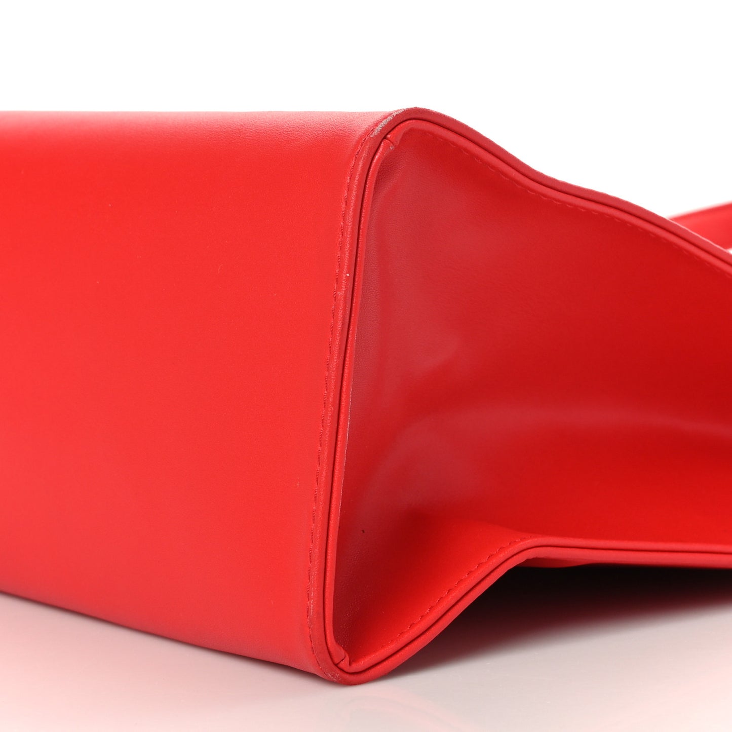 Vegan Leather Medium Shopping Bag Red