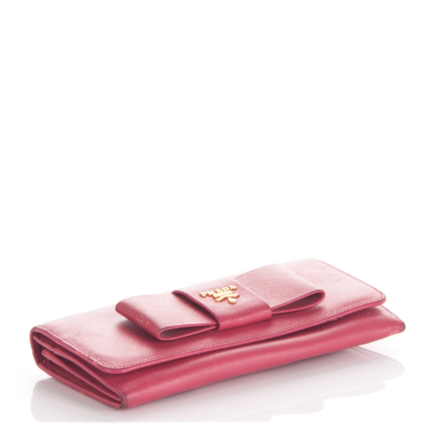 Prada Saffiano Bow Continental Wallet Peonia 4 of 8
