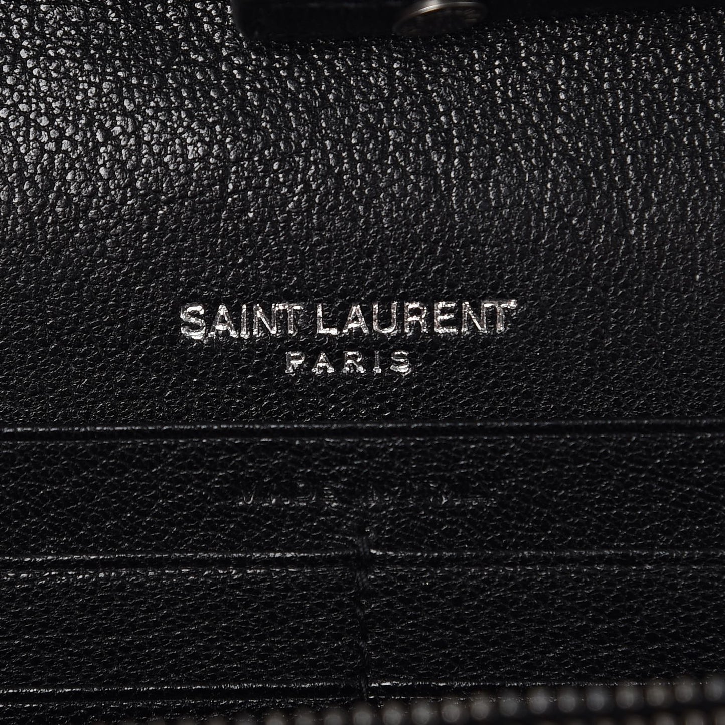Sheepskin Tri-Quilt Monogram Envelope Chain Wallet Black