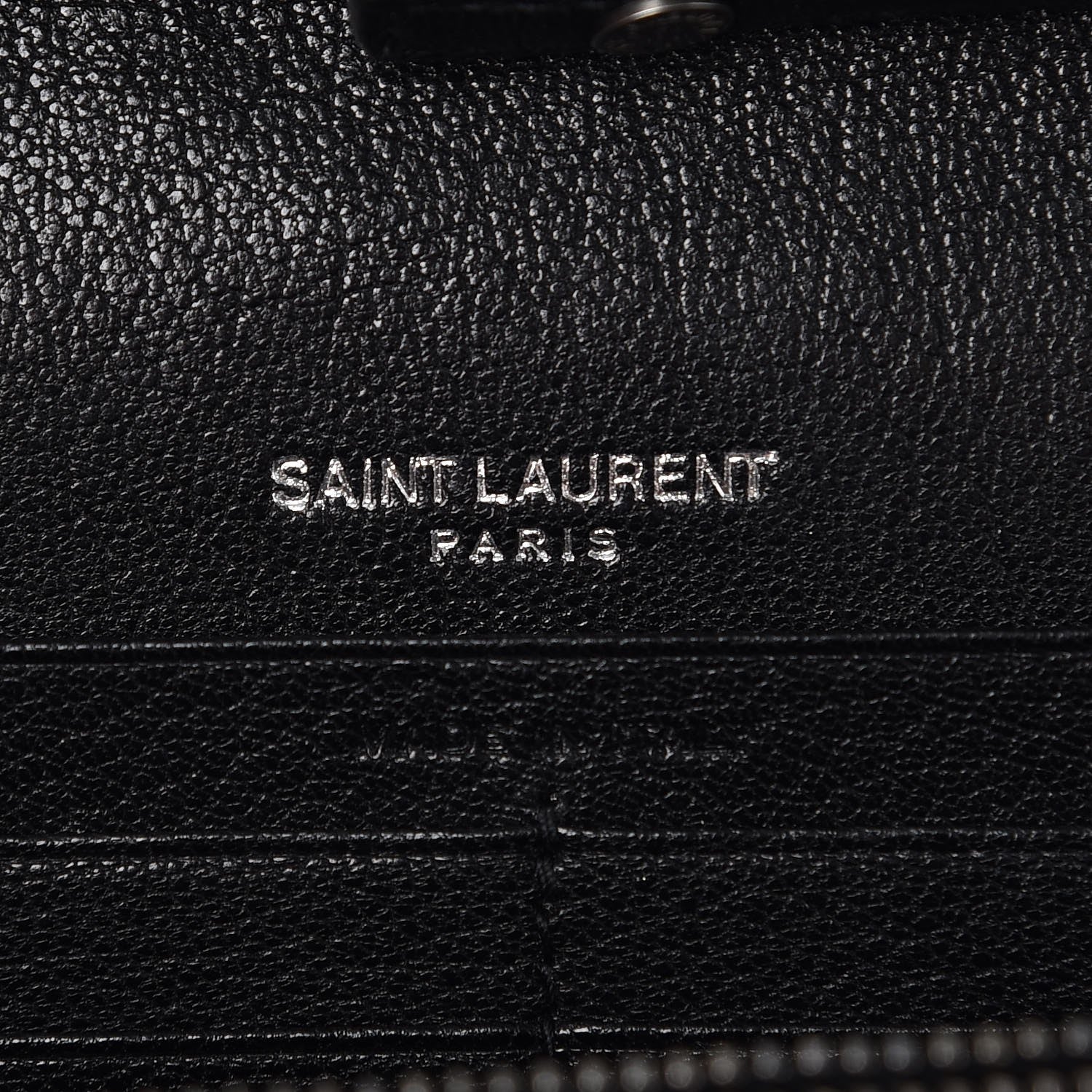 Saint Laurent Sheepskin Tri-Quilt Monogram Envelope Chain Wallet Black 6 of 10