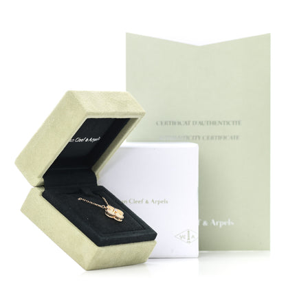 Van Cleef & Arpels 18K Yellow Gold Diamond Yellow Mother of Pearl Vintage Alhambra Pendant Necklace 7 of 7