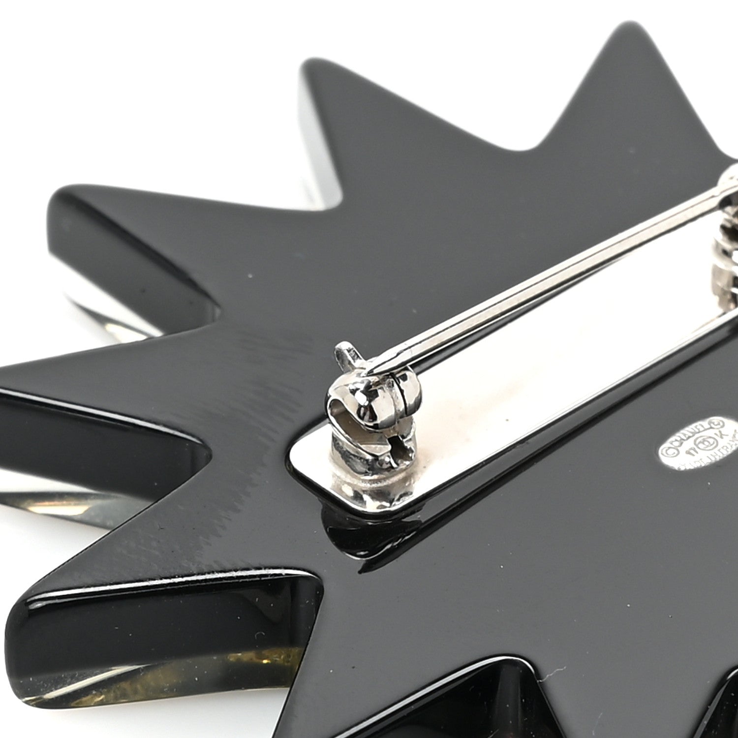 Chanel Resin Glitter CC Star Brooch Black Gold 4 of 4