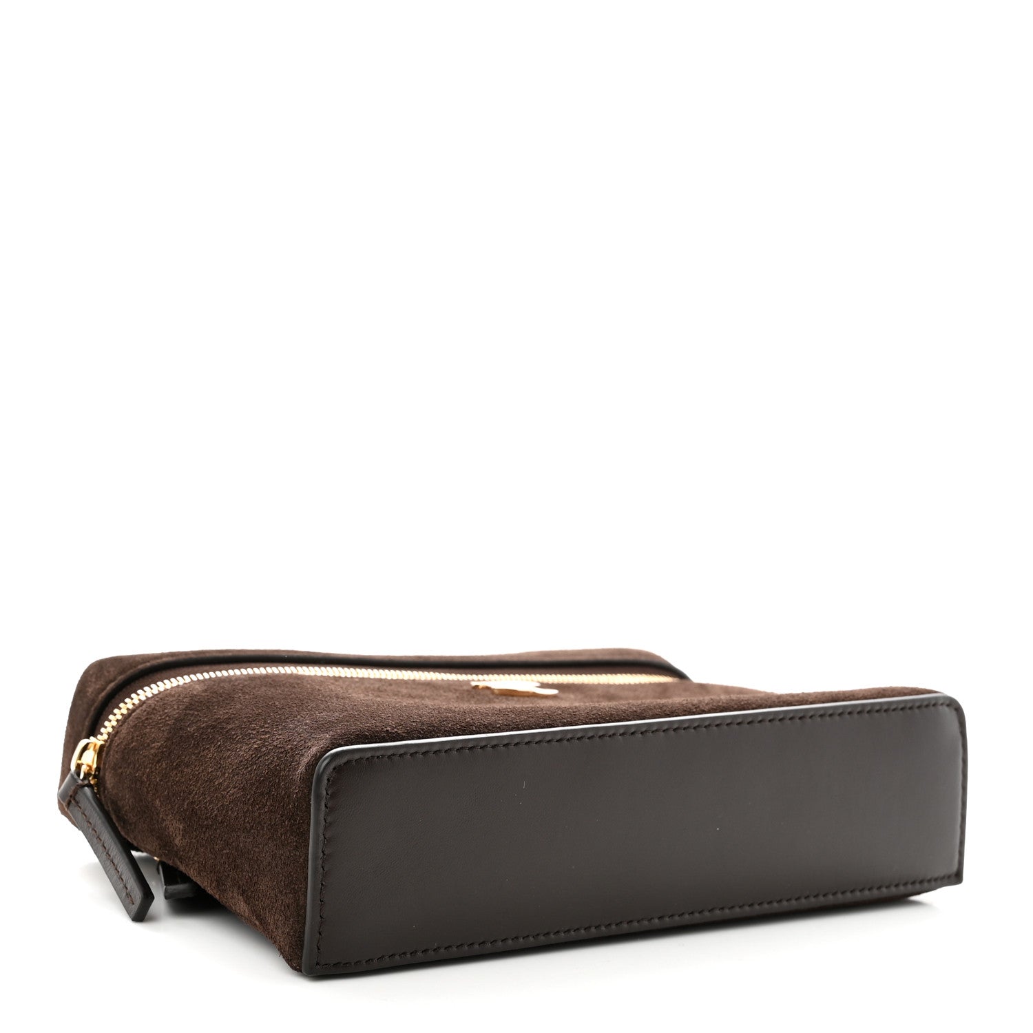 Chanel Suede Calfskin Top Handle Trapeze Small Vanity Case With Chain Dark Brown 4 of 10