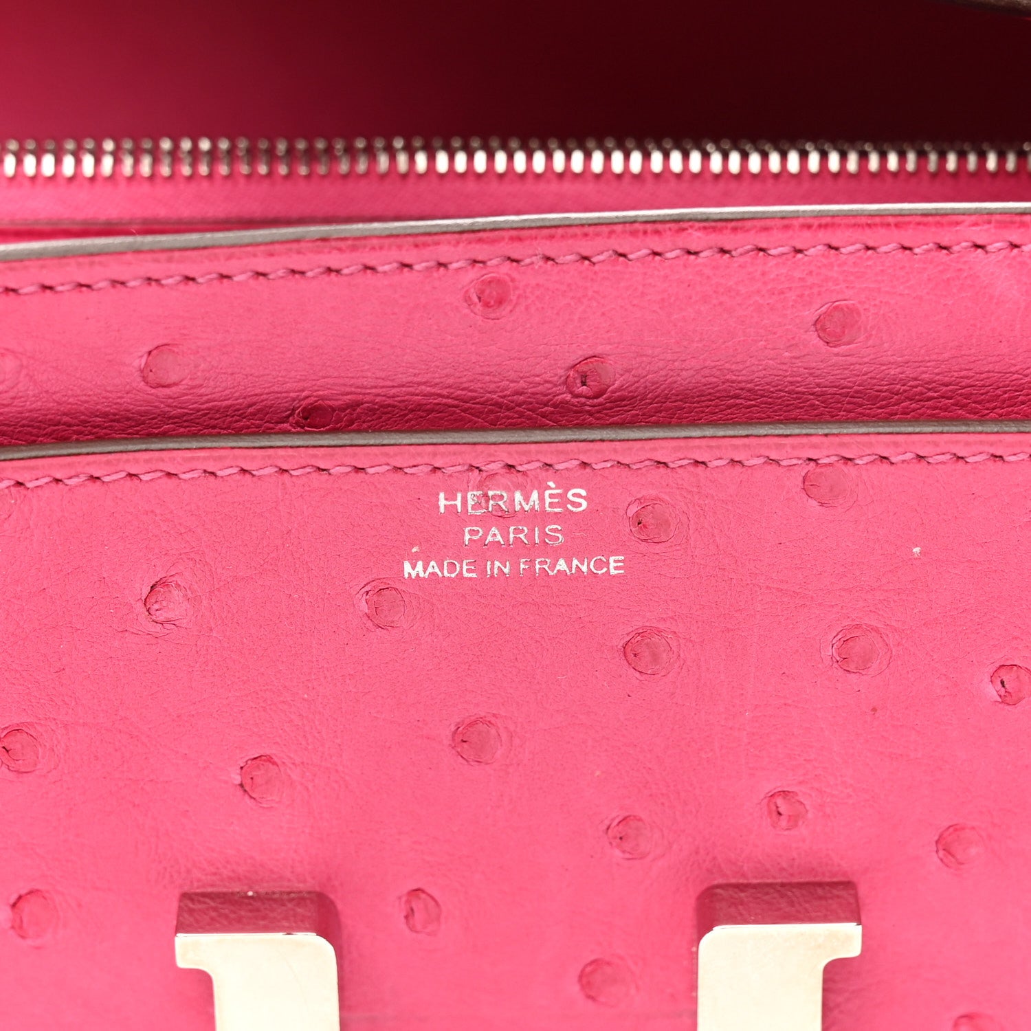 Hermes Ostrich Constance Long Wallet Rose Tyrien 1759490