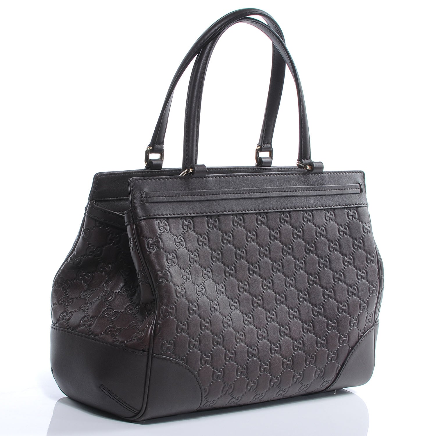 Gucci Guccissima Medium Mayfair Tote Dark Brown 3 of 11