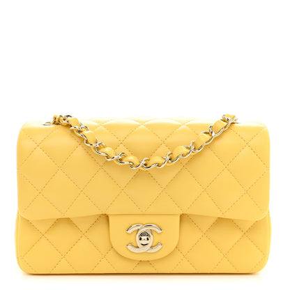 Chanel Lambskin Quilted Mini Rectangular Flap Yellow 1 of 11