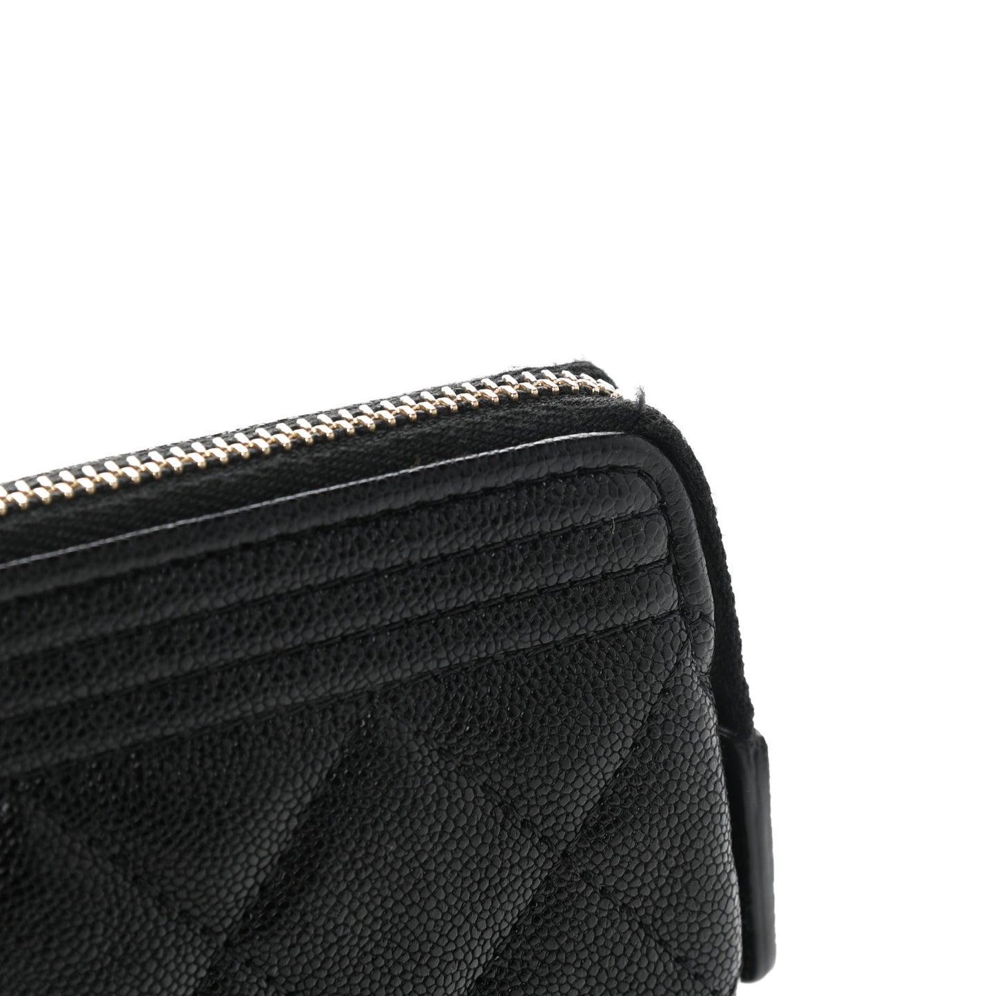 Caviar Quilted Small Zipped Boy Pouch Black