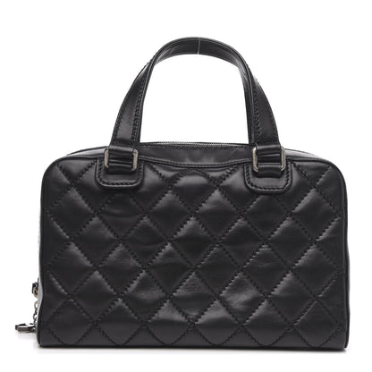 Chanel Calfskin Quilted Top Handle Bag Black 1 of 14