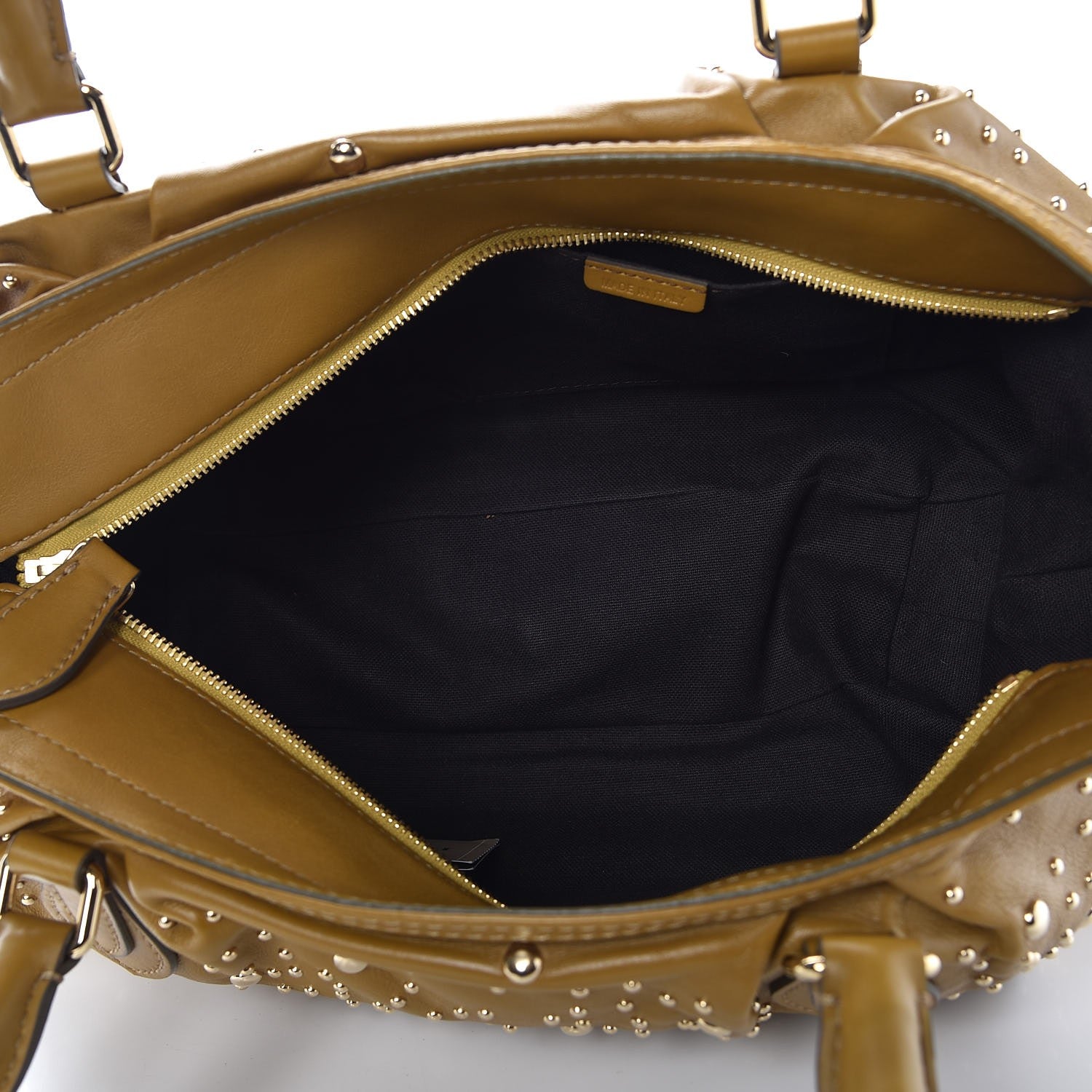 Burberry Calfskin Studded Hannington Satchel Mustard 5 of 9