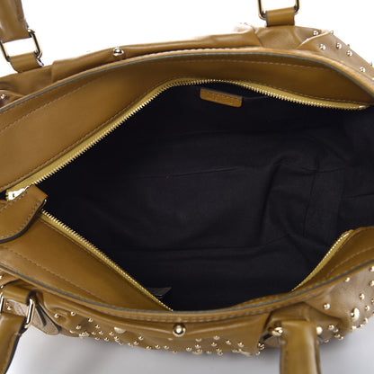 Burberry Calfskin Studded Hannington Satchel Mustard 5 of 9