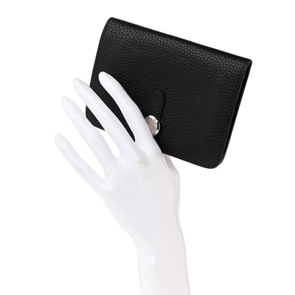 Hermes Togo Dogon Compact Wallet Black 2 of 9