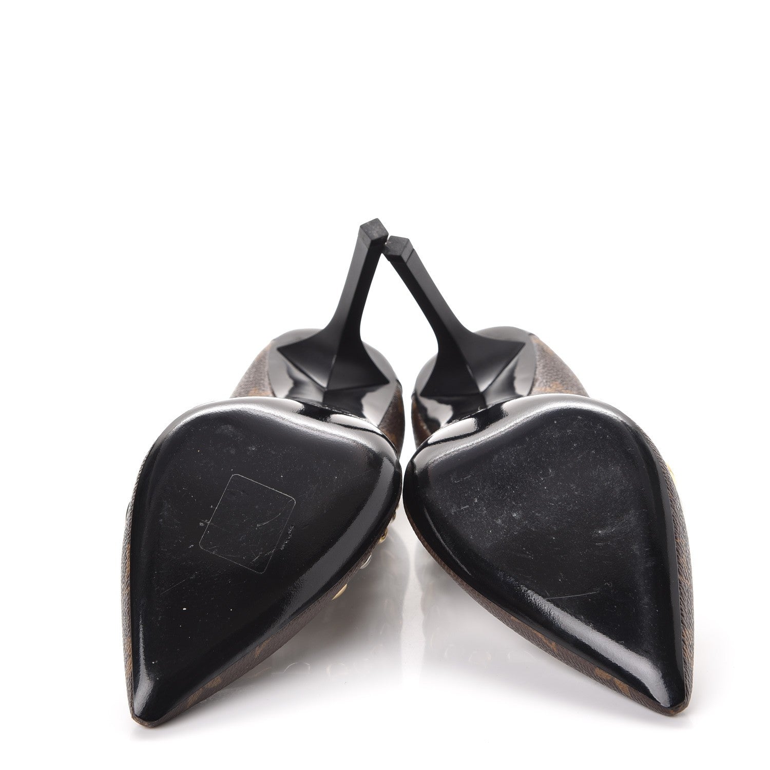 Louis Vuitton Calfskin Monogram Eldorado Pumps 37.5 Cacao 5 of 11