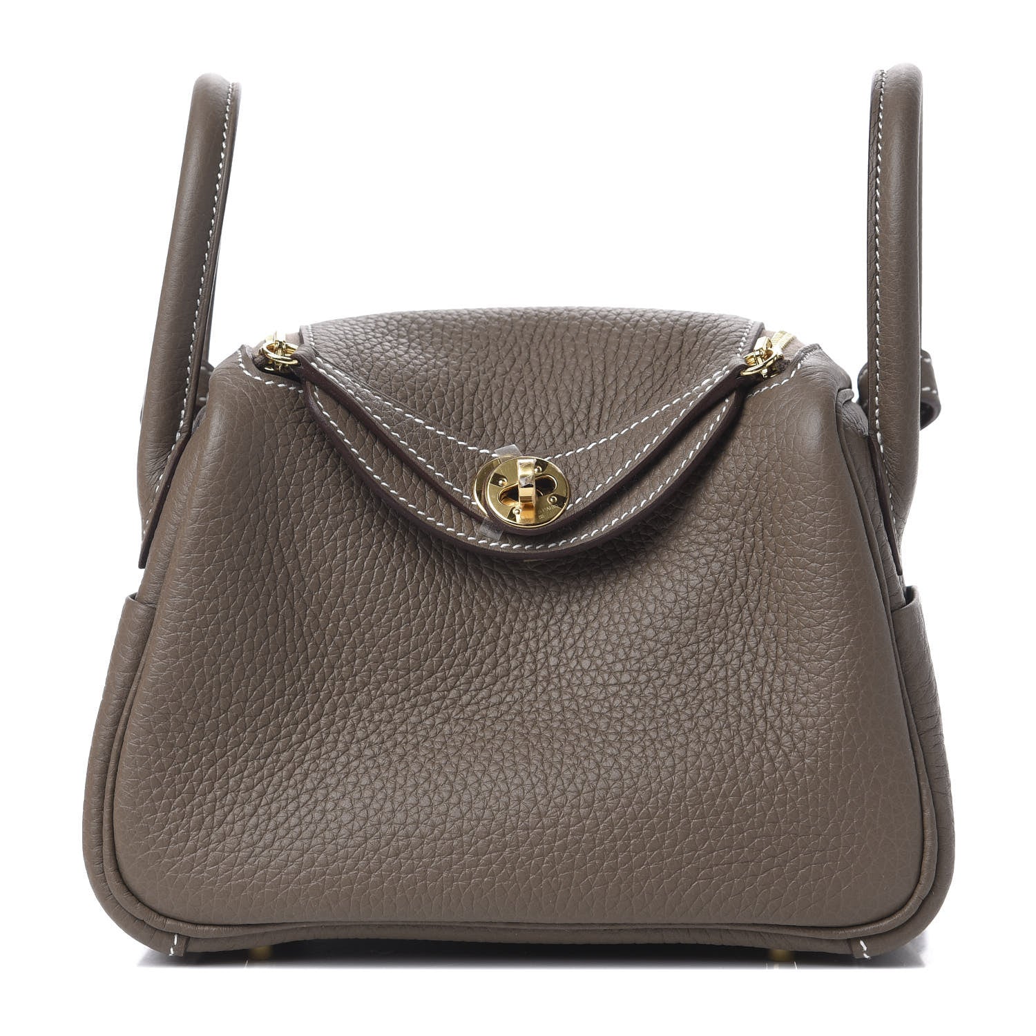 Hermes Taurillon Clemence Mini Lindy 20 Etoupe 1 of 11