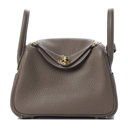 Hermes Taurillon Clemence Mini Lindy 20 Etoupe 1 of 11