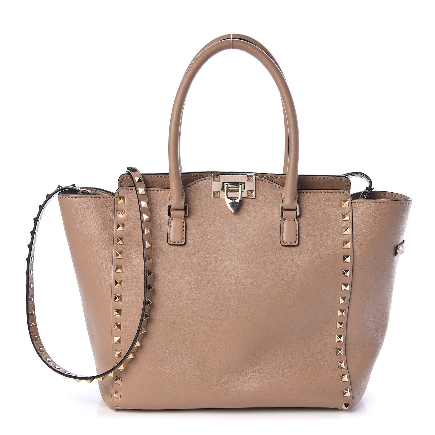 Vitello Rockstud Double Handle Tote Alpaca