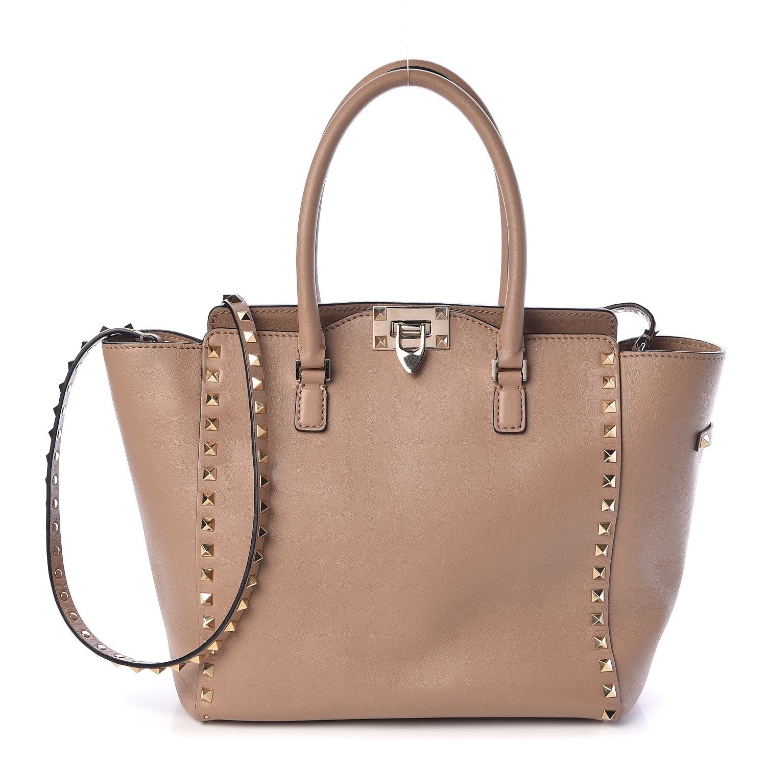Valentino Garavani Vitello Rockstud Double Handle Tote Alpaca 1 of 13