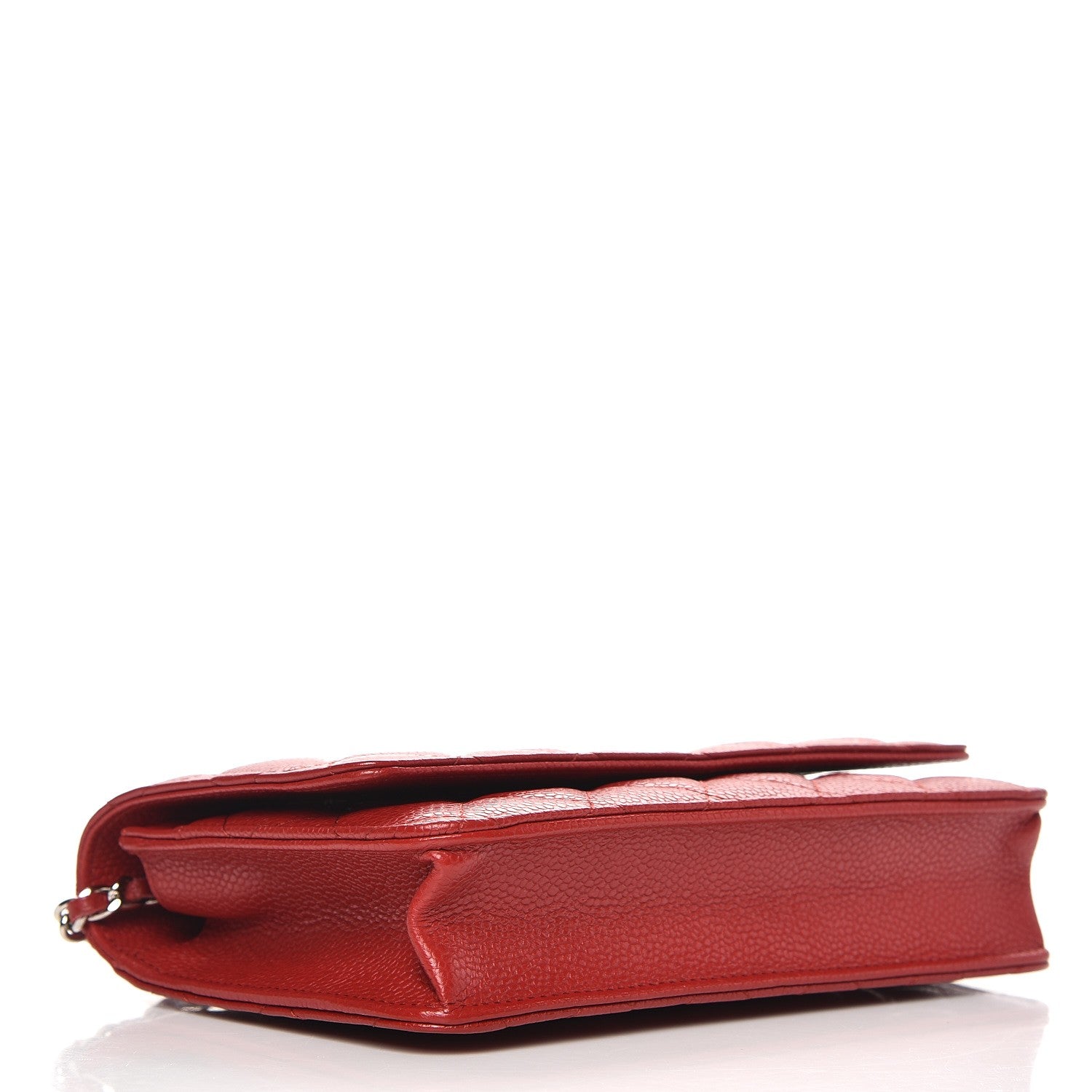 Chanel Caviar Quilted Wallet On Chain WOC Dark Red 4 of 9