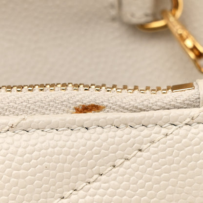 Saint Laurent Grain De Poudre Matelasse Chevron Monogram Envelope Chain Wallet Crema Soft 11 of 14