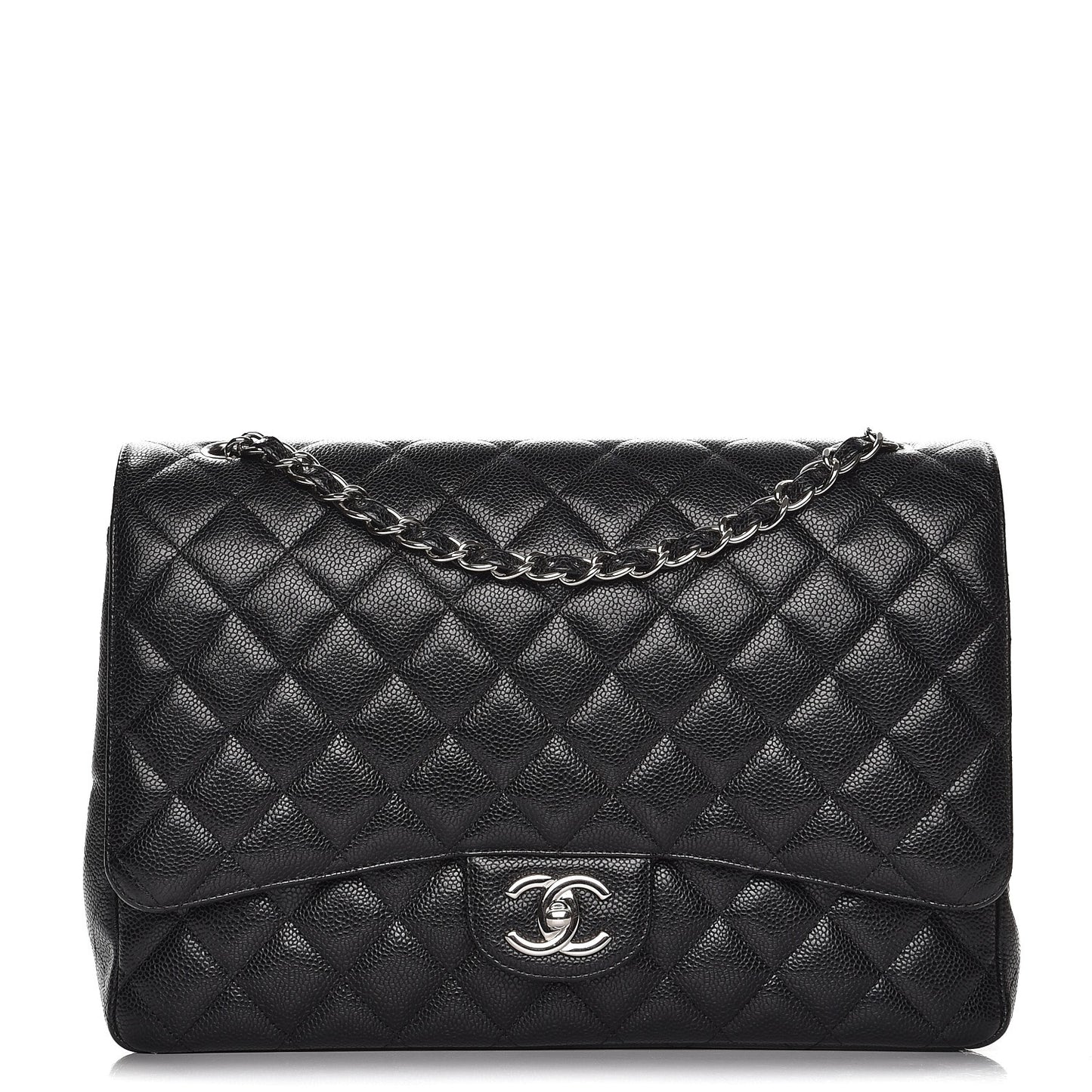 Caviar Quilted Maxi Double Flap Black