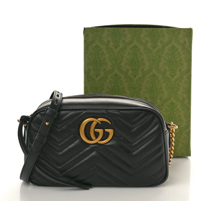 Gucci Calfskin Matelasse Small GG Marmont Chain Shoulder Bag Black 11 of 11