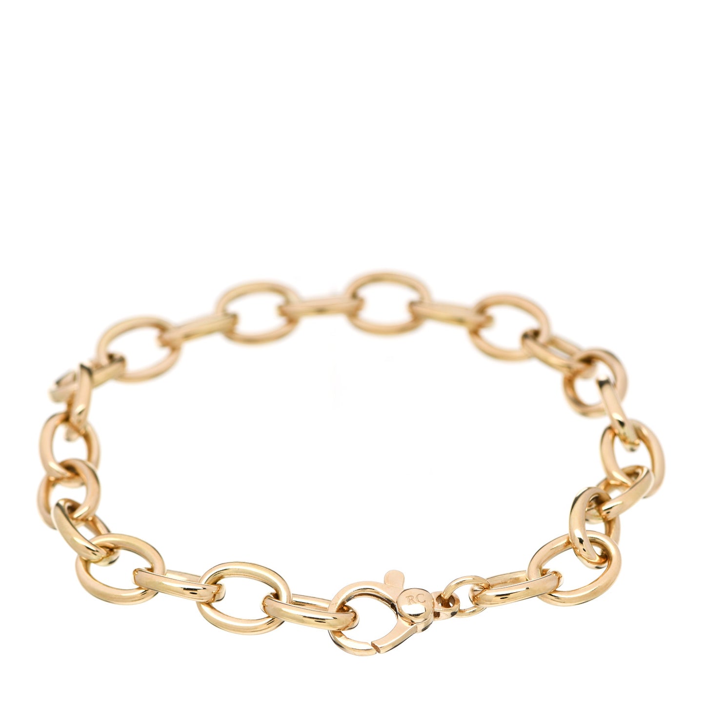 18K Yellow Gold Oval Link Bracelet
