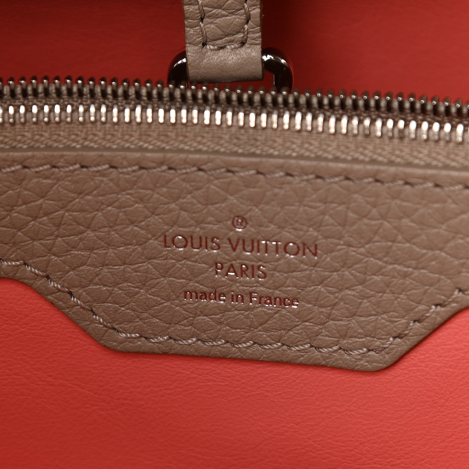 Louis Vuitton Taurillon Capucines MM Galet Coral Pebble 6 of 13