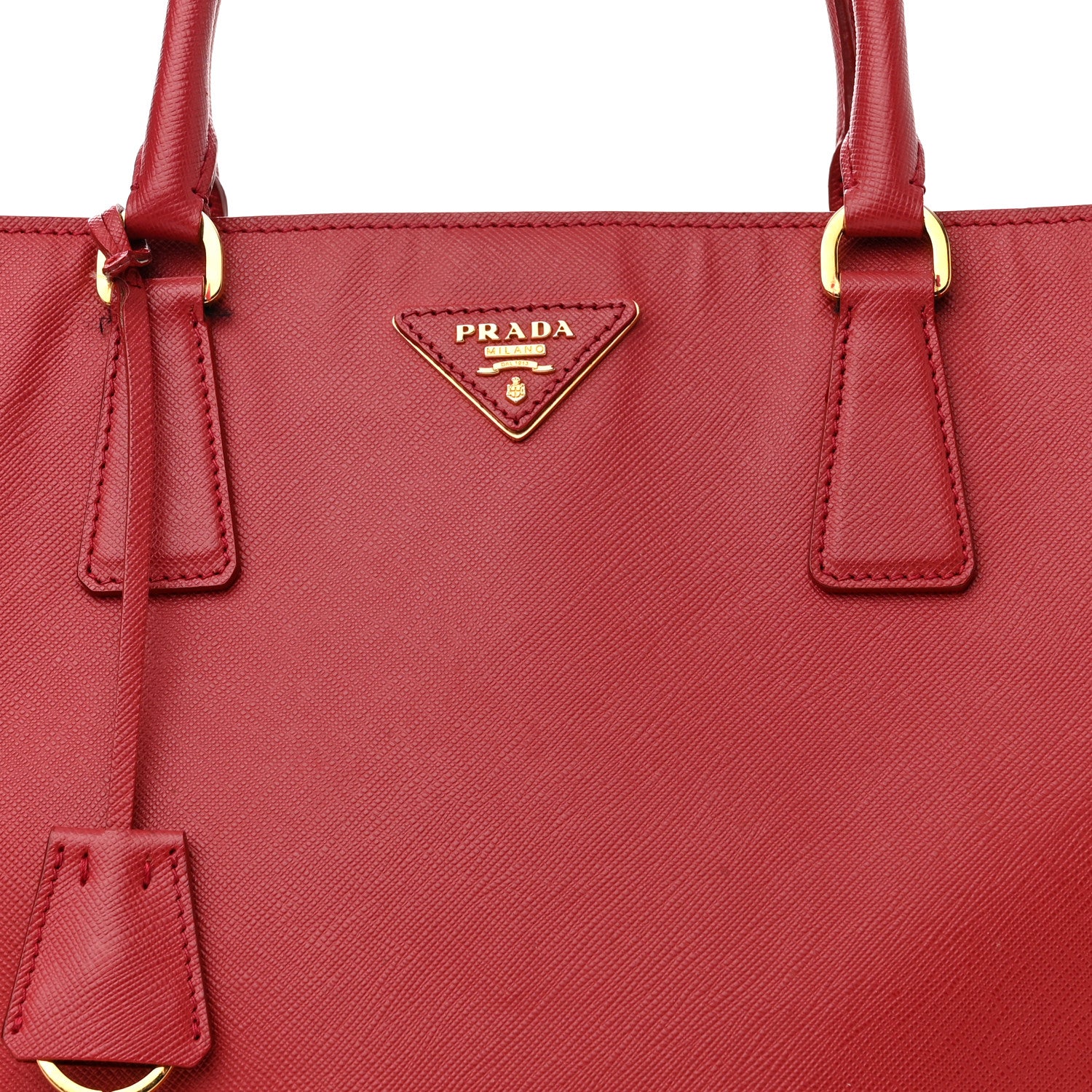 Prada Saffiano Lux Large Tote Fuoco 8 of 19