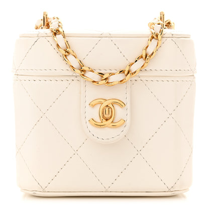 Chanel Lambskin Quilted Vanity Clutch With Chain White 1 of 10