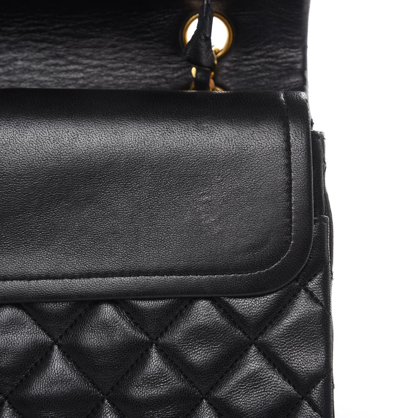Lambskin Quilted Medium Double Flap Black
