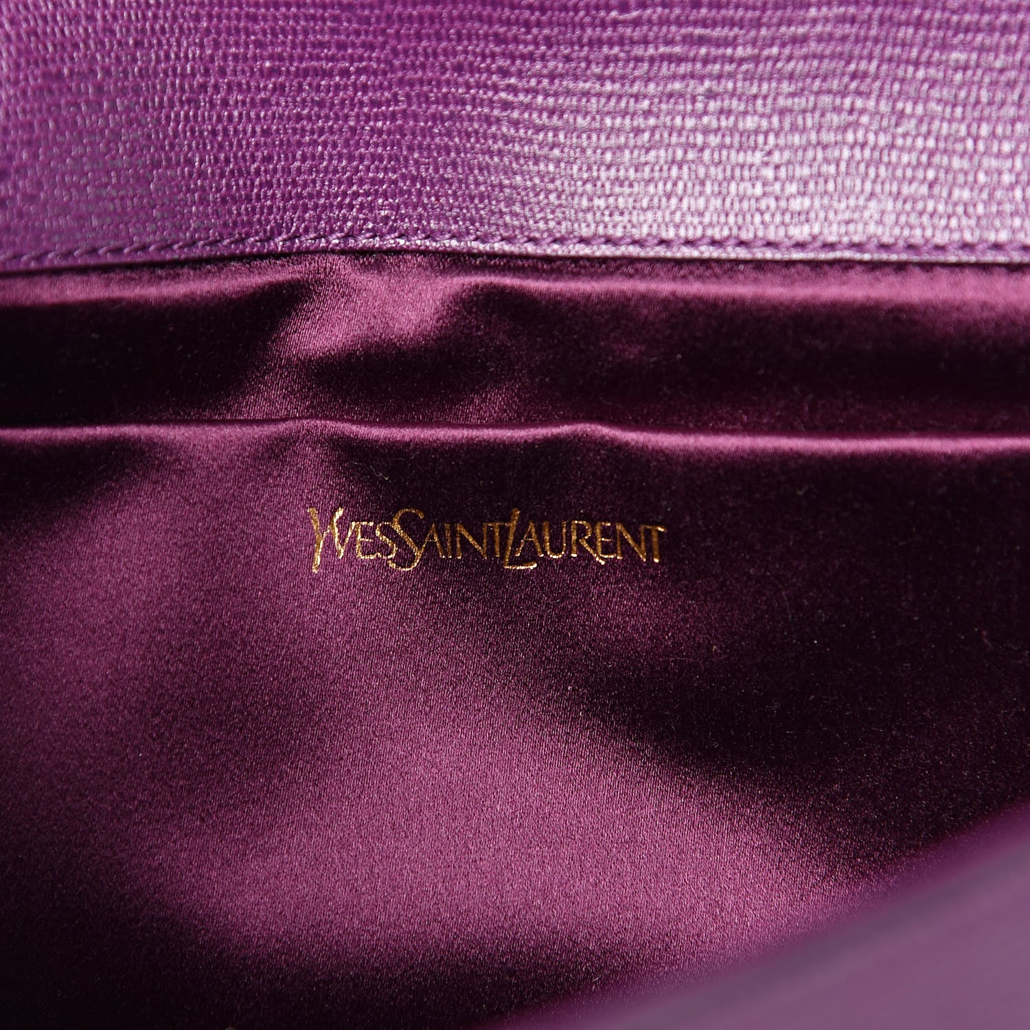 Saint Laurent Textured Calfskin Classic Y Ligne Clutch Purple 6 of 9