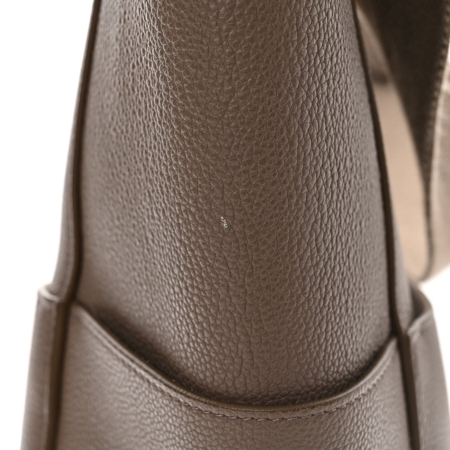 Soft Grained Calfskin Sangle Bucket Bag Taupe