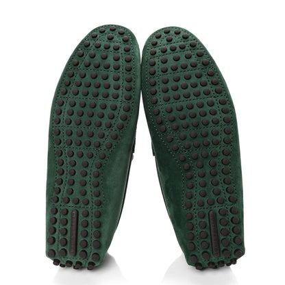 Louis Vuitton Suede Calfskin Mens LV Porto Vecchio Moccasin Loafers 7.5 Green 4 of 4