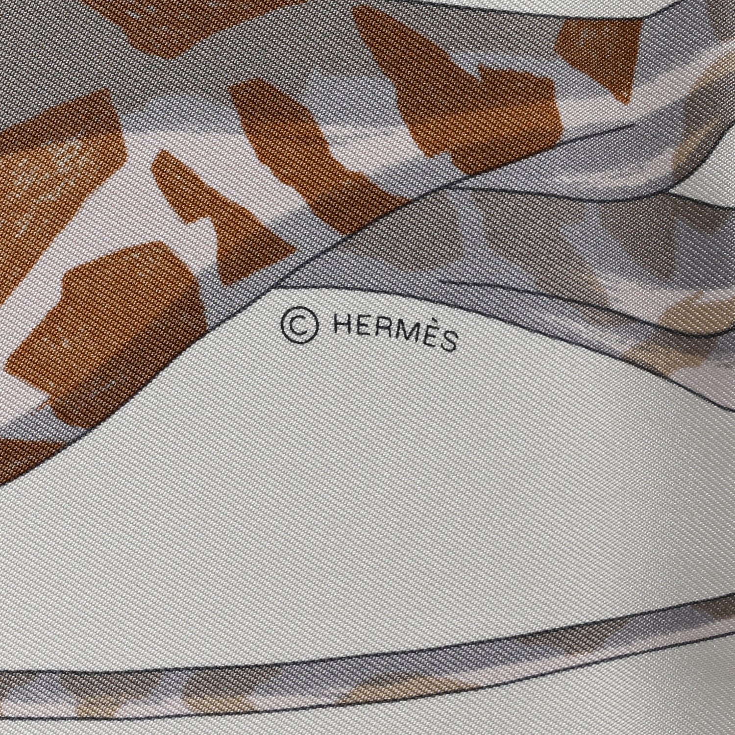 Hermes Silk Hermes Story Scarf 90 White Beige Multicolor 4 of 5