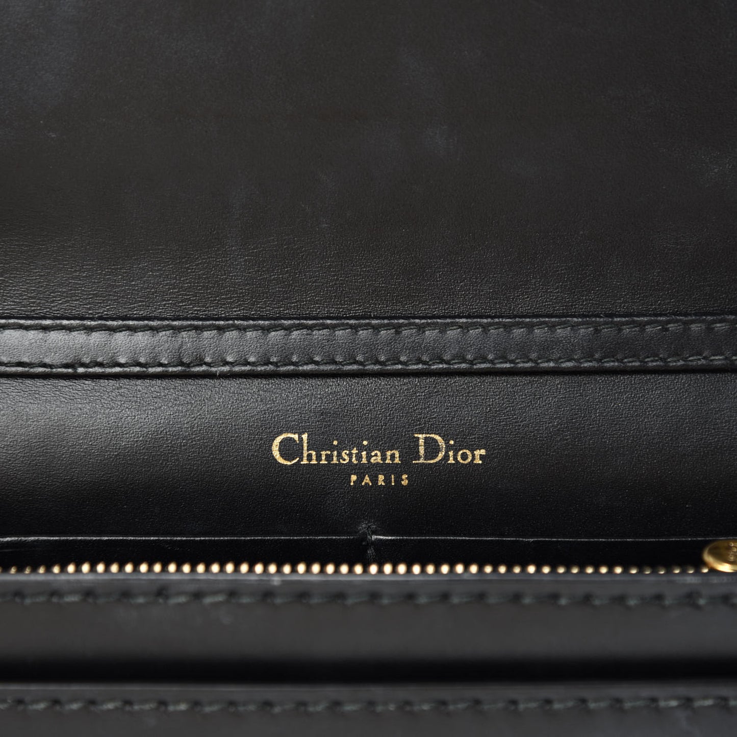 Calfskin J'Adior Wallet on Chain Pouch Black
