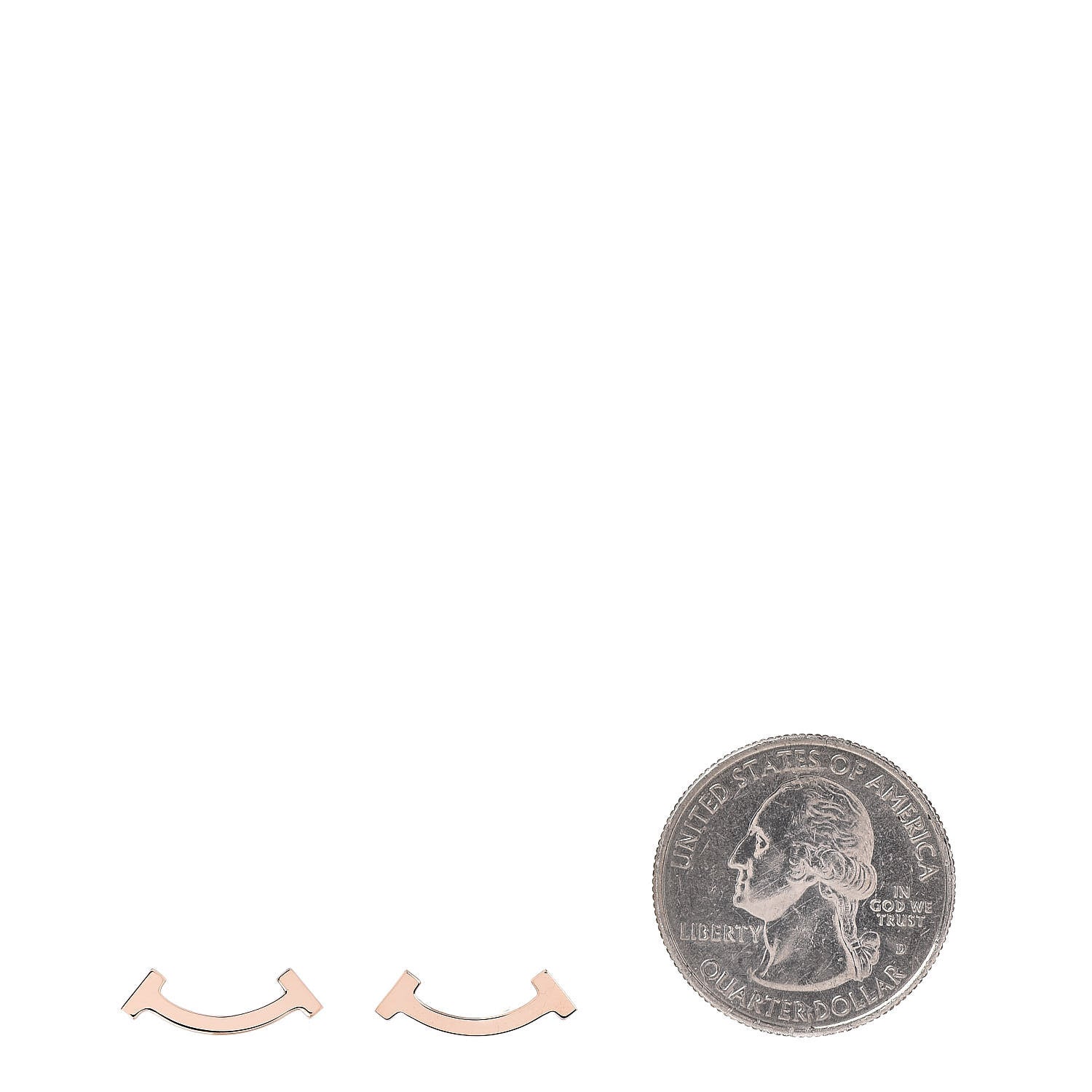 Tiffany 18K Rose Gold T Smile Stud Earrings 2 of 4
