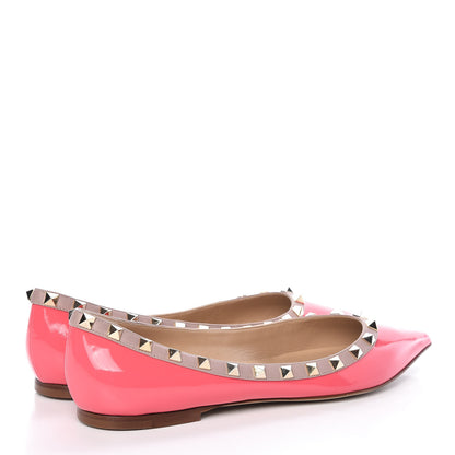 Valentino Garavani Patent Nappa Rockstud Ballerina Flats 39 Deep Rose Poudre 4 of 8