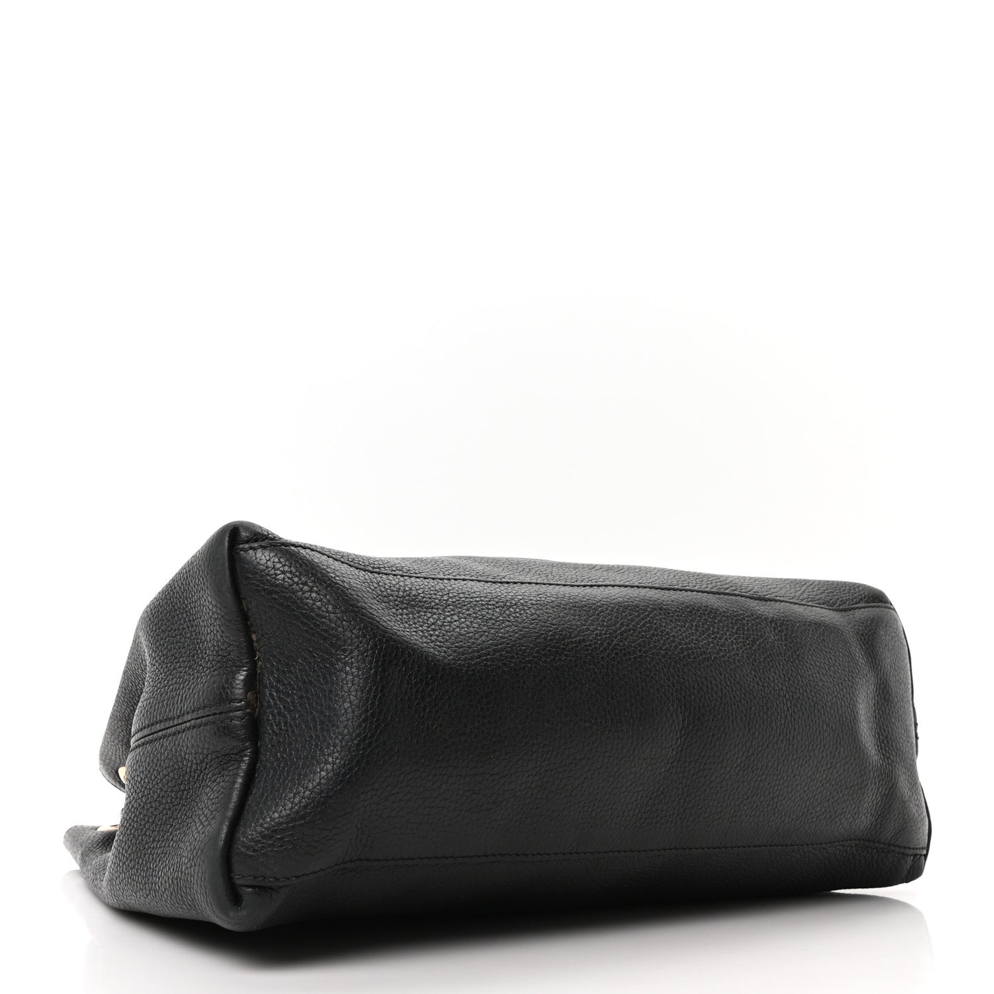 Pebbled Calfskin Medium Soho Chain Shoulder Bag Black