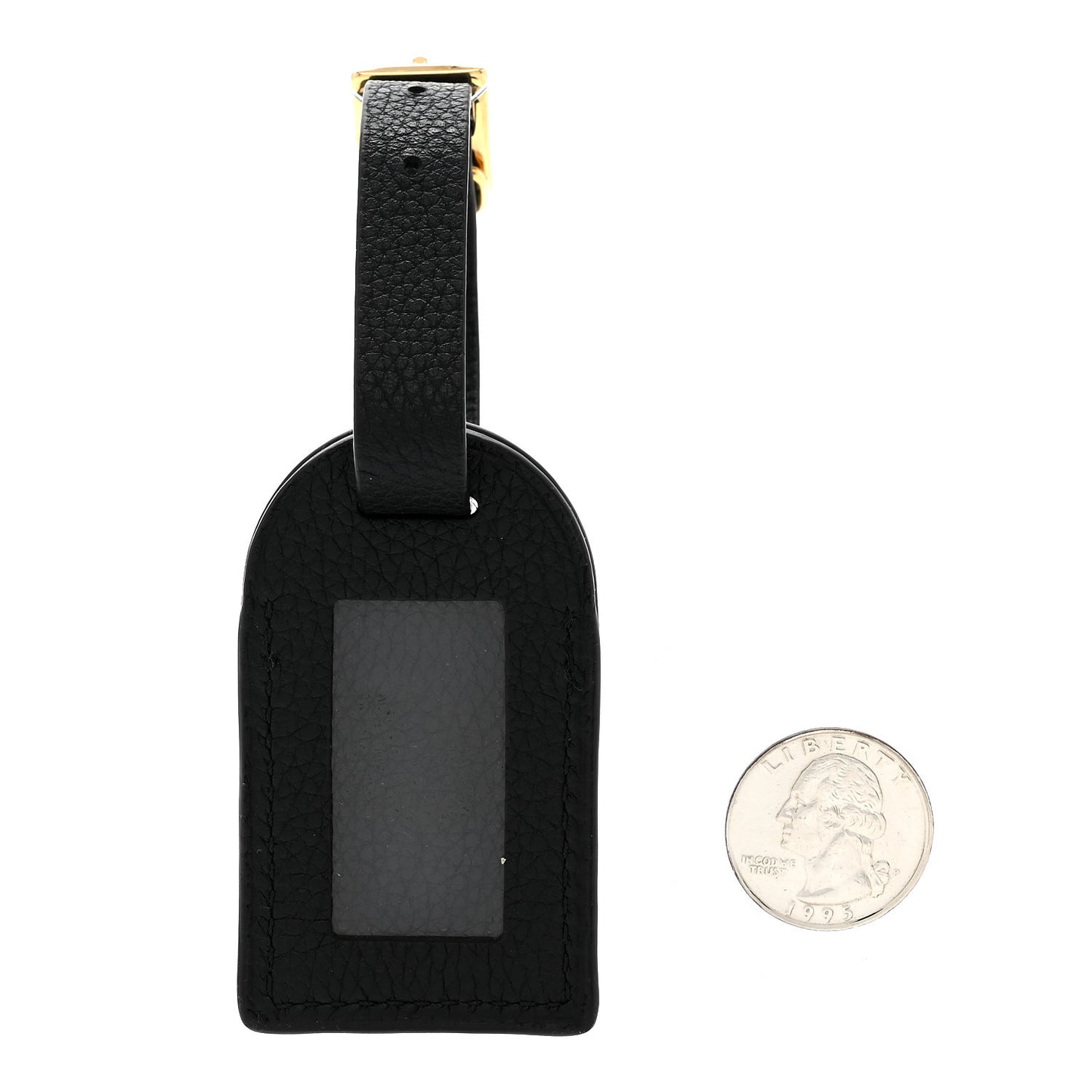 Calfskin City Steamer Luggage Tag Black