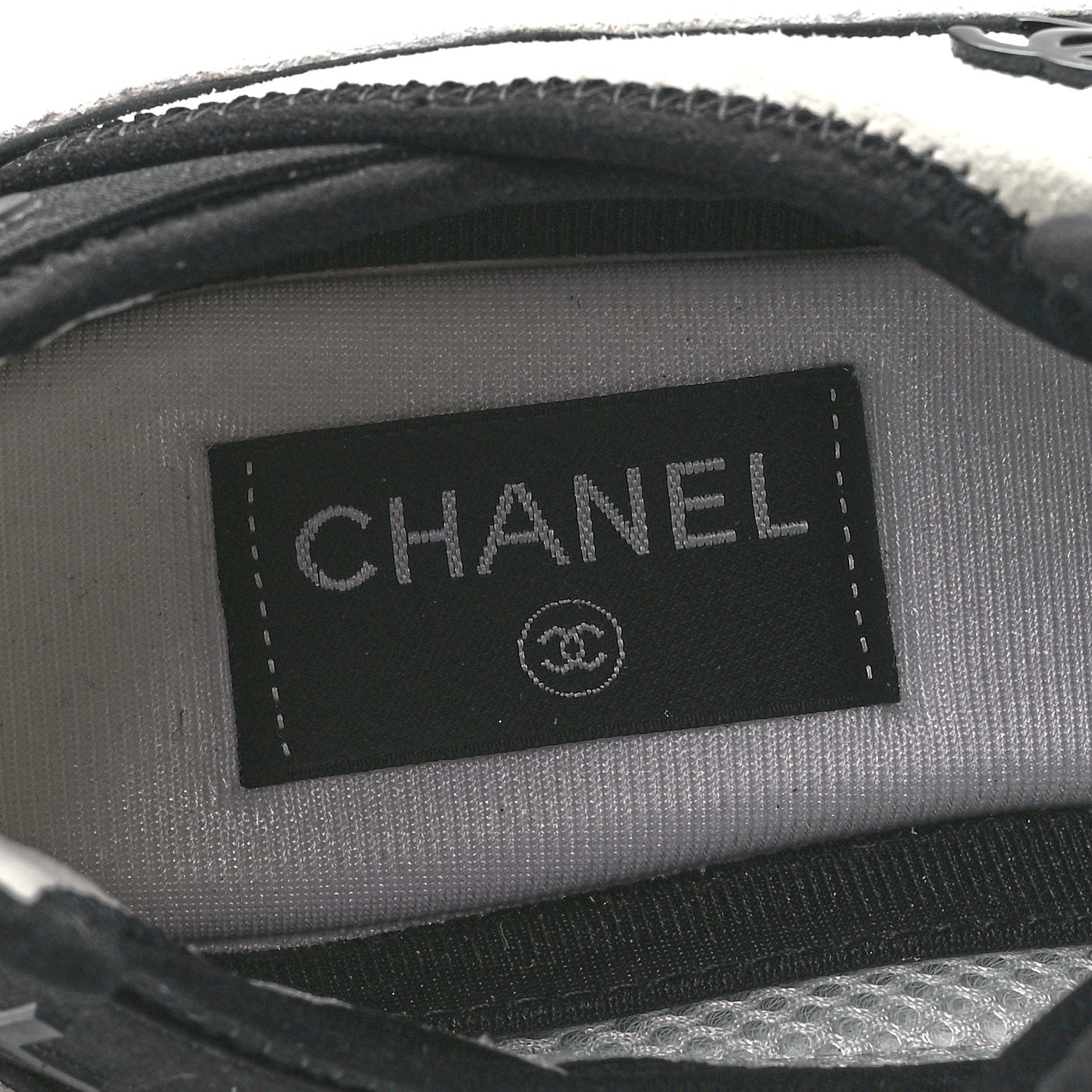 Chanel Velvet Calfskin Mixed Fibers CC Sneakers 39.5 Ivory Black 8 of 10