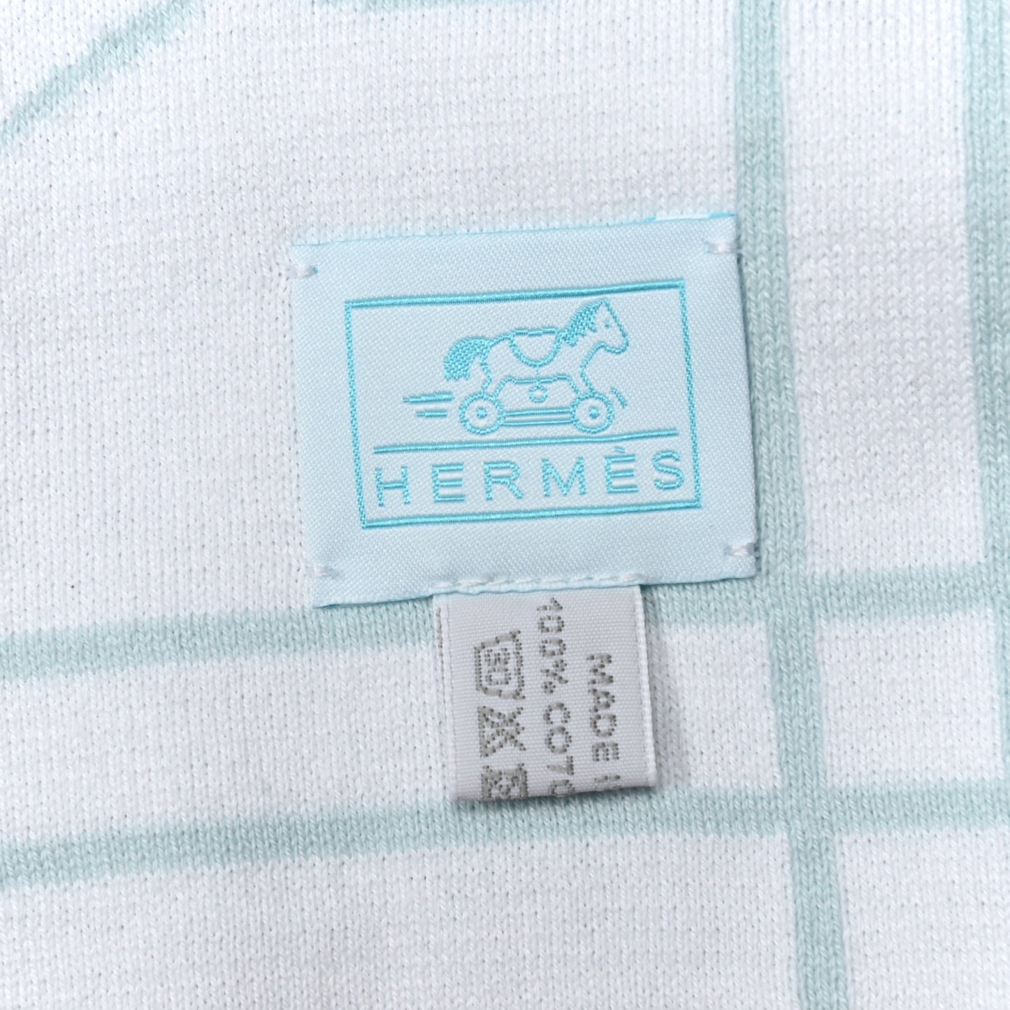 Cotton Knit Adada Baby Blanket Bleu Glacier