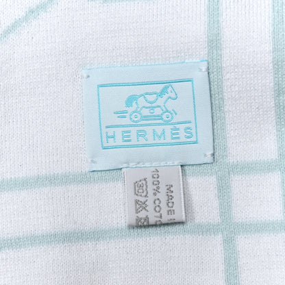 Hermes Cotton Knit Adada Baby Blanket Bleu Glacier 4 of 4