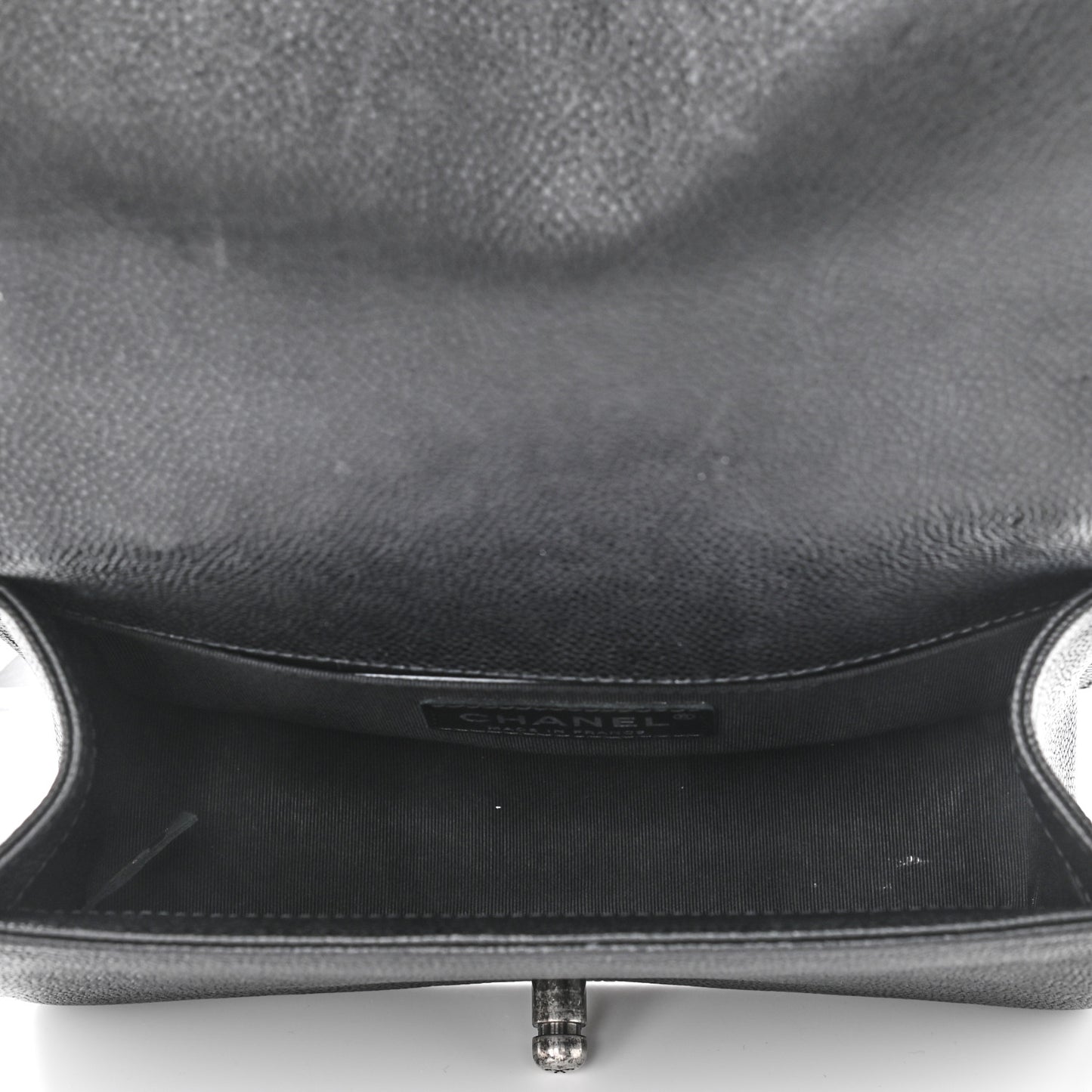 Caviar Quilted Small Boy Flap Black