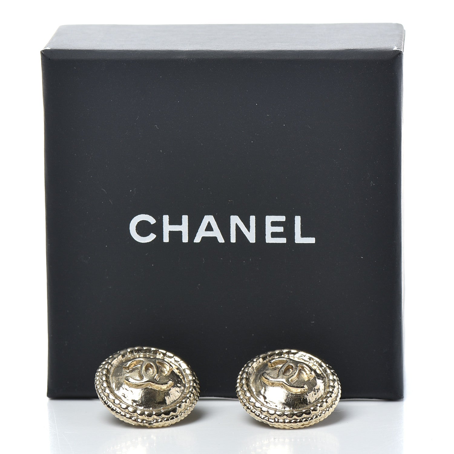 Chanel CC Button Earrings Gold 5 of 5